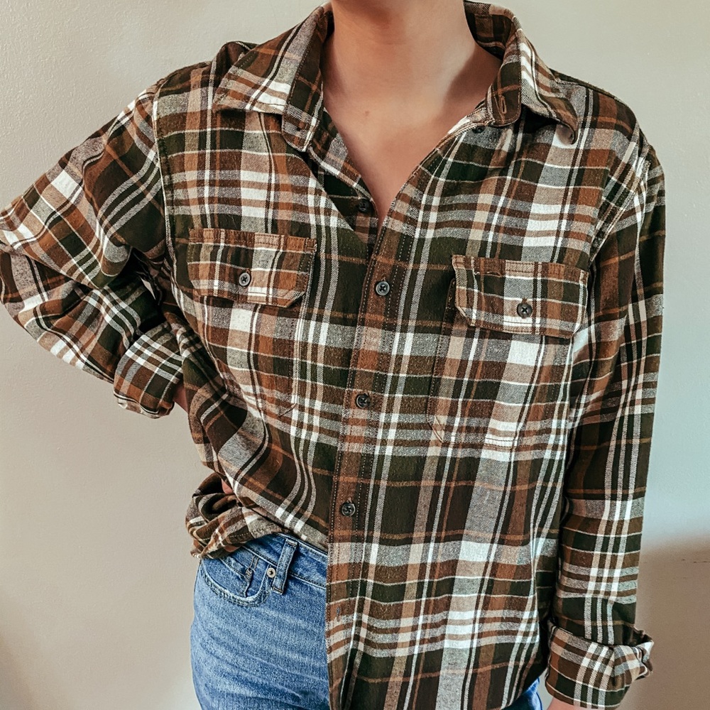 Brown button up flannel